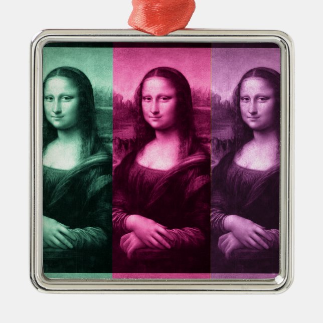 Ornement En Métal Mona Lisa Rose vert violet (Devant)