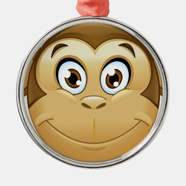 Ornement En Métal monkey emoji (Devant)