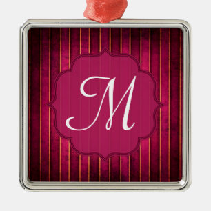 Ornement En Métal Monogramme d'or de framboise