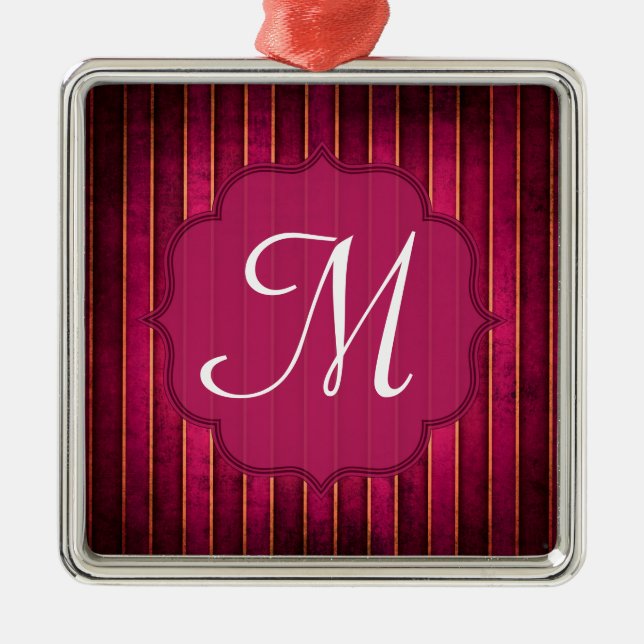 Ornement En Métal Monogramme d'or de framboise (Devant)