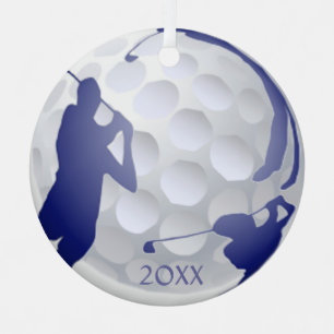 Ornement En Métal Monogramme personnalisé Golf Sport Hobby Verre Orn