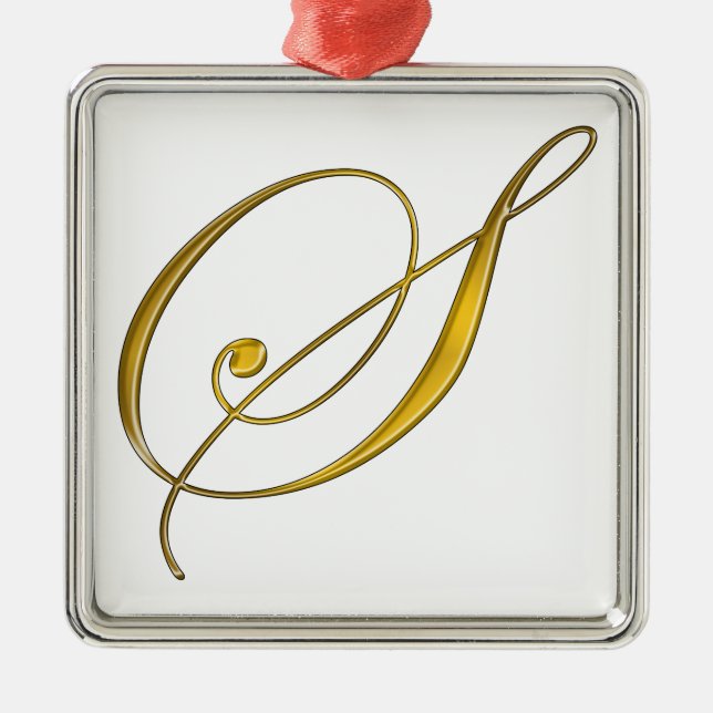 Ornement En Métal Monogramme S en or (Devant)