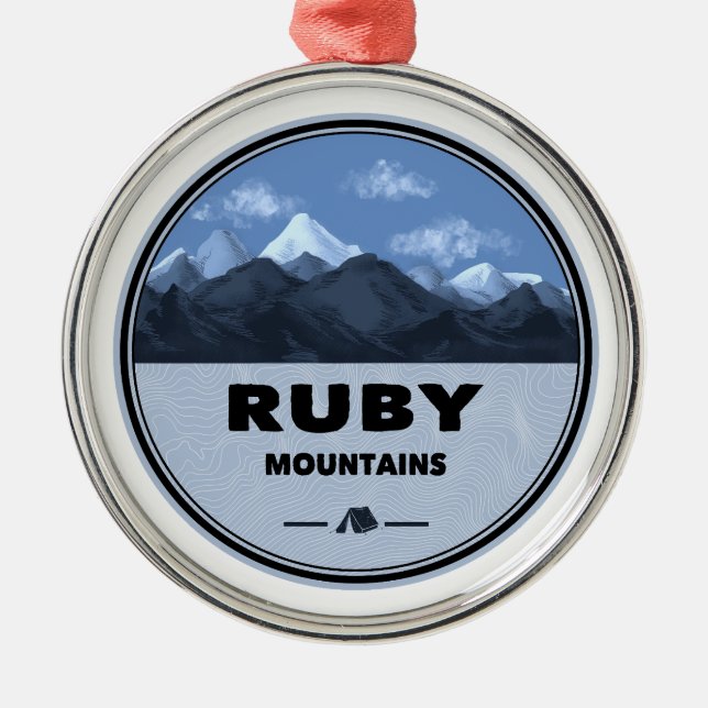 Ornement En Métal Montagnes Ruby Nevada Camping (Devant)