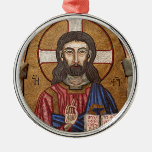 Ornement En Métal Mosaïque ancienne de Jésus