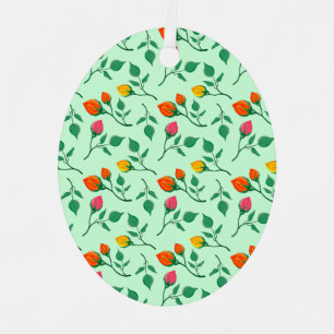 Ornement En Métal Motif floral avec fleurs roses colorées