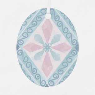 Ornement En Métal Motif Géométrique Diamant Bleu