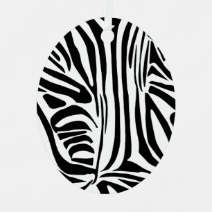 Ornement En Métal Motif Imprimé Zèbre Noir et Blanc Gras