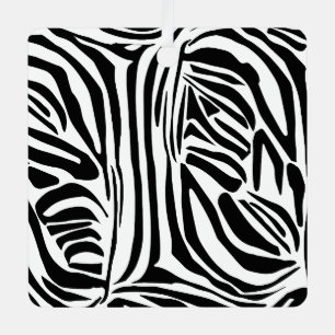 Ornement En Métal Motif Imprimé Zèbre Noir et Blanc Gras