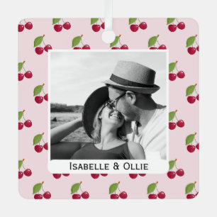 Ornement En Métal Motif joli cerise Photo personnalisée