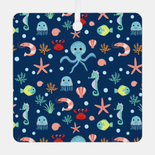 Ornement En Métal Motif mignon de vie marine de l'océan