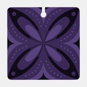 Ornement En Métal Motif Rétro de Couleur Violet Foncé