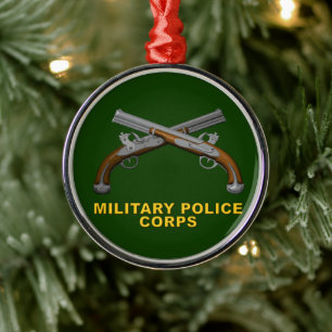 Ornement En Métal MP Police Militaire Noël