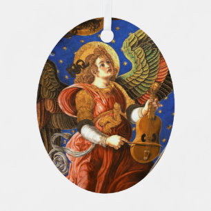 Ornement En Métal MUSIQUE FABRIQUANT L'ANGE AVEC UN Noël VIELLE