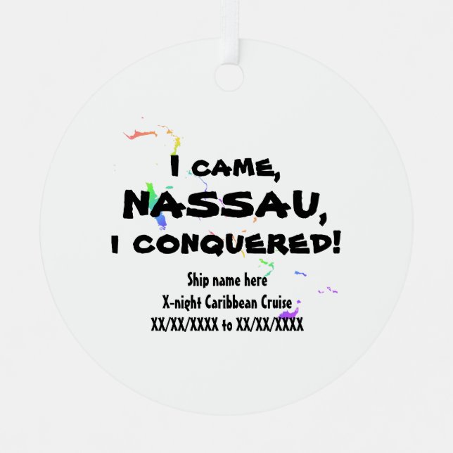 Ornement En Métal Nassau Vivimus Carib. Spectre tropical de croisièr (Recto)