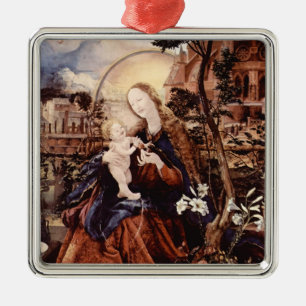 ORNEMENT EN MÉTAL NATIVITÉ AVEC DES LILLES BLANCHES - MAGIE DE NOËL