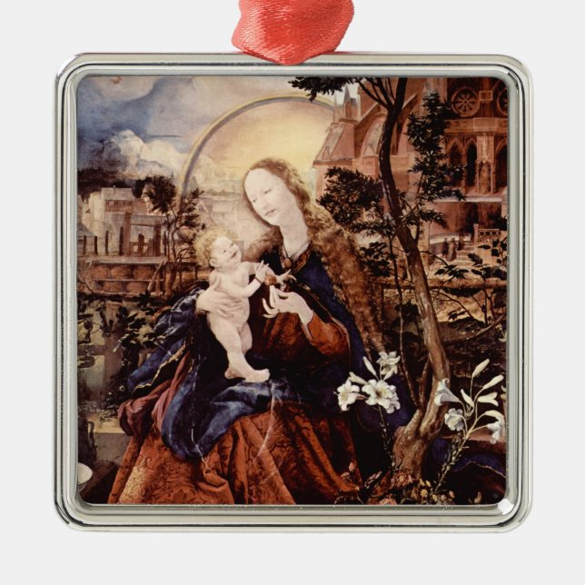 ORNEMENT EN MÉTAL NATIVITÉ AVEC DES LILLES BLANCHES - MAGIE DE NOËL (Devant)