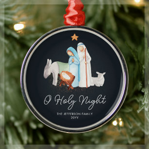 Ornement En Métal Nativité Bleue Noël religieux