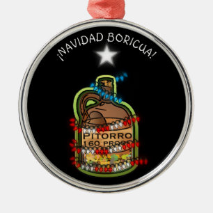 Ornement En Métal Navidad Boricua Porto Rico Merry Xmas