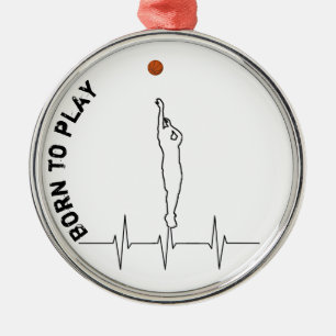 Ornement En Métal Né pour jouer au basket