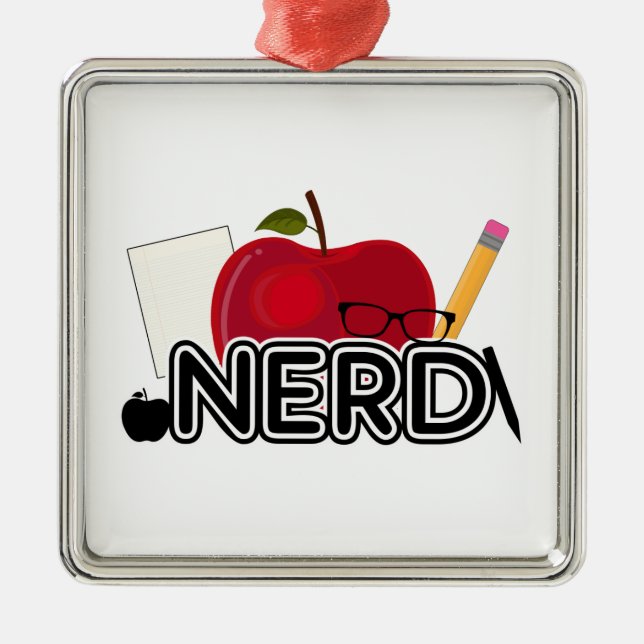Ornement En Métal Nerd - Logo (Devant)