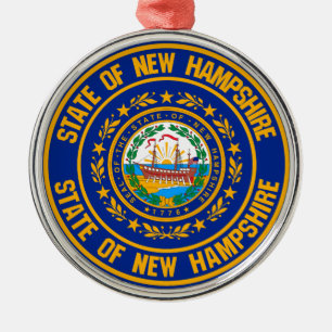 Ornement En Métal New Hampshire Round Emblem