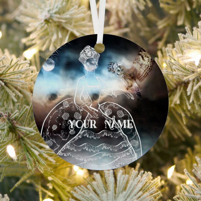 Ornement En Métal Night Owl and Lady (Insitu)