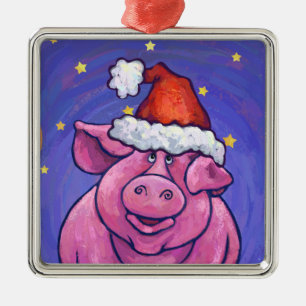 Ornement En Métal Noël au porc