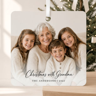 Ornement En Métal Noël avec grand-maman personnalisé petits-enfants