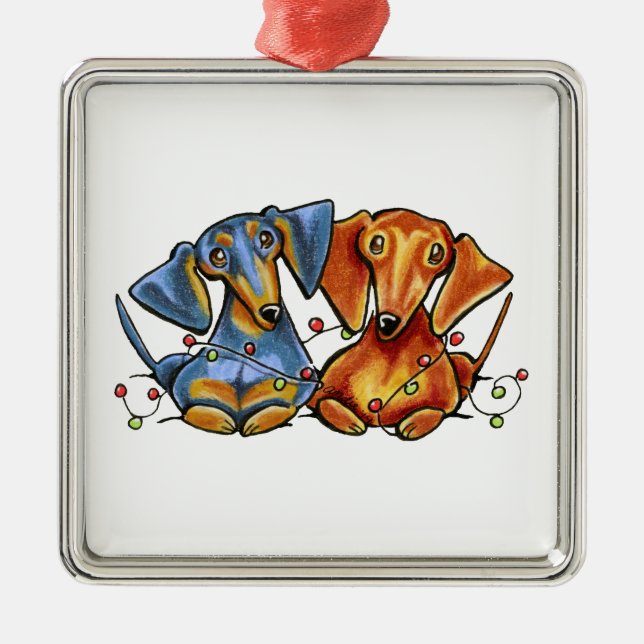 Ornement En Métal Noël Dachshund (Devant)