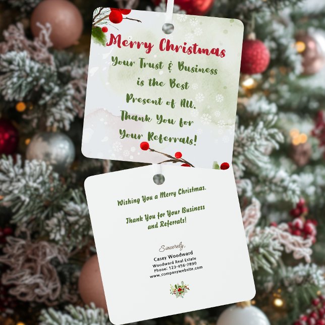Ornement En Métal Noël d'affaires | Remerciements au client pour le  (Créateur téléchargé)