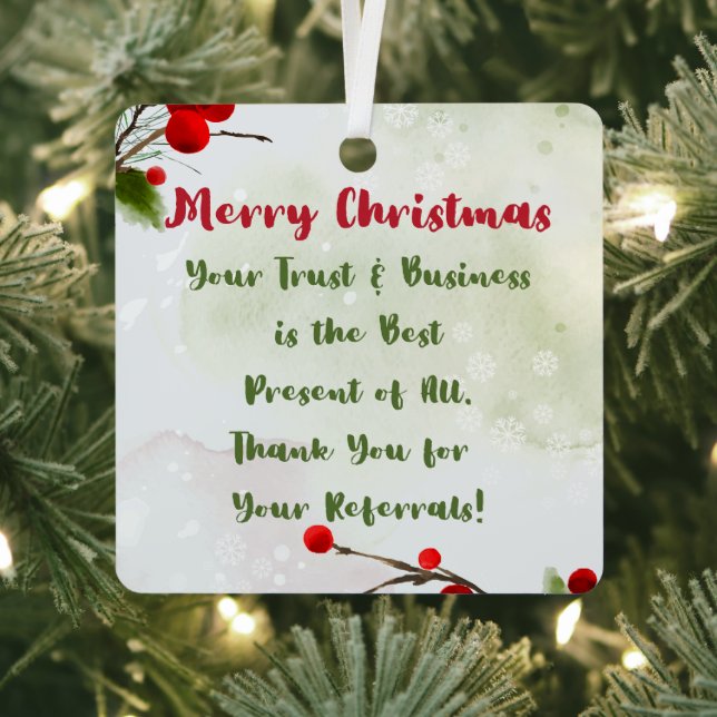 Ornement En Métal Noël d'affaires | Remerciements au client pour le  (Insitu)