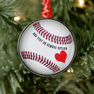 Ornement En Métal Noël d'amour du baseball