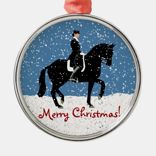 Ornement En Métal Noël de cheval de dressage de Milou (Devant)