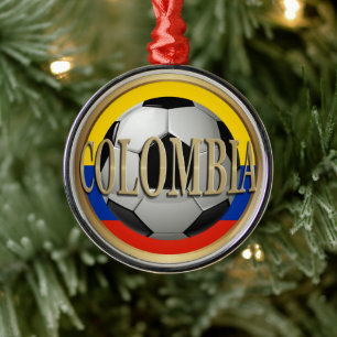 Ornement En Métal Noël du bal de football en Colombie