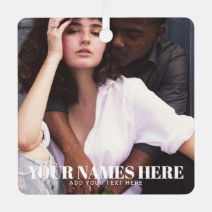 Ornement En Métal Noël élégant   Photo en couple minimale