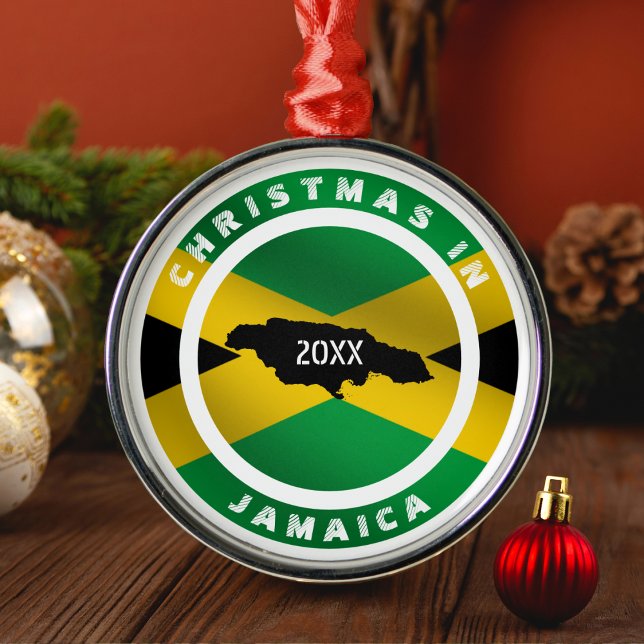 Ornement En Métal Noël en Jamaïque vacances en Jamaïque (Christmas in Jamaica Jamaican Holiday Vacation Metal Ornament)