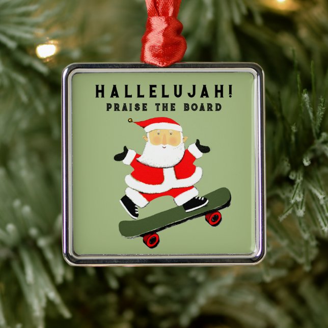 Ornement En Métal Noël en skateboard (Arbre)