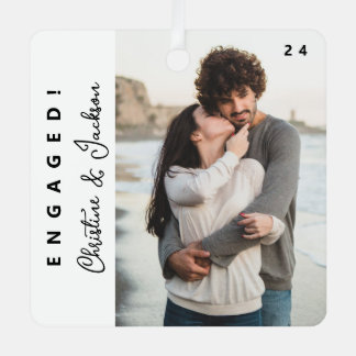 Ornement En Métal Noël engagé | Photo Couple moderne et tendance