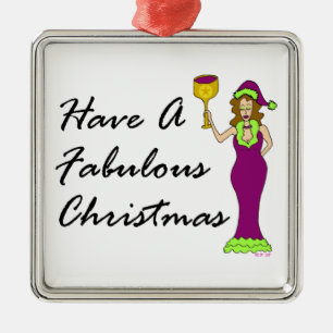 Ornement En Métal Noël fabuleux de diva de vin