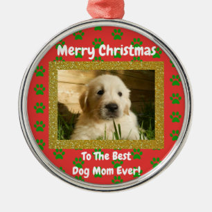 Ornement En Métal Noël Meilleur Chien Maman Jamais Un Animal Photo