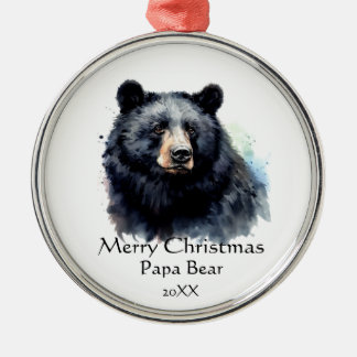 Ornement En Métal Noël Papa Ours Animal Faune Dénue
