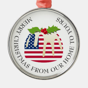 Ornement En Métal Noël Patriotique USA