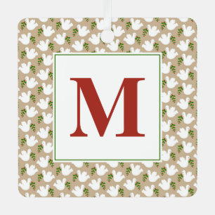 Ornement En Métal Noël White Dove Première Paix Amour Joie