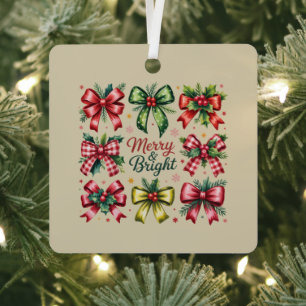 Ornement En Métal Noeud Coquet de Noël  Santa Noël Vintage