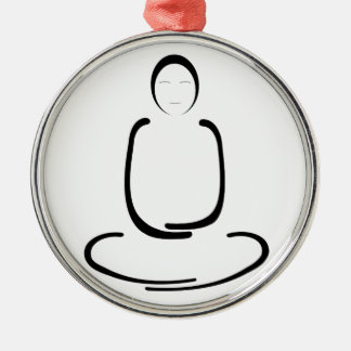 Ornement En Métal Noir d'homme de méditation