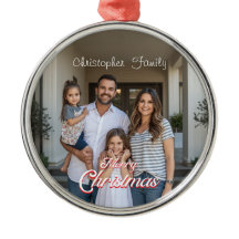 Nom de famille personnalisé & Noël avec photo