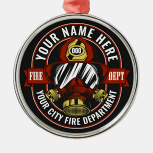Ornement En Métal NOM DE LA Personnaliser Secourt d'incendie du masq
