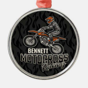 Ornement En Métal Nom personnalisé Dirt Vélo Rider Motocross Racing