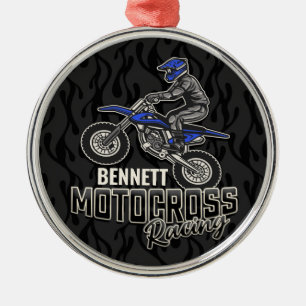 Ornement En Métal Nom personnalisé Dirt Vélo Rider Motocross Racing