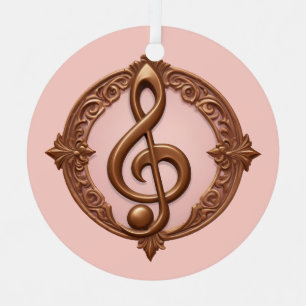 Ornement En Métal Nom personnalisé note de clef musicale